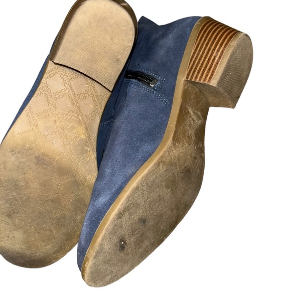 Vionic Orthotic Vera Ankle Boot blue suede leather size 8.5 booties - Picture 3 of 4